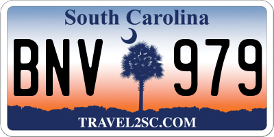 SC license plate BNV979
