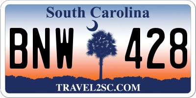 SC license plate BNW428