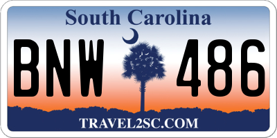 SC license plate BNW486