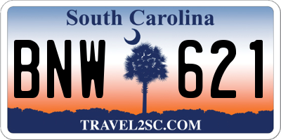 SC license plate BNW621