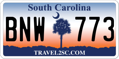 SC license plate BNW773