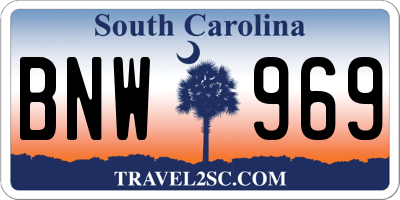 SC license plate BNW969