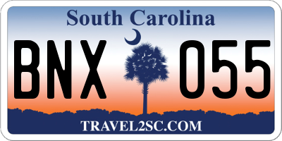SC license plate BNX055