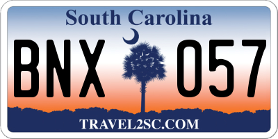 SC license plate BNX057
