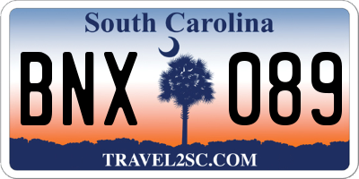 SC license plate BNX089