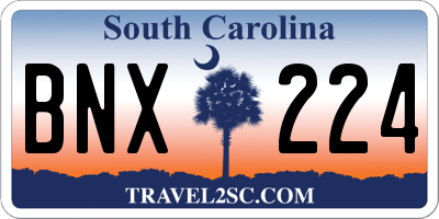 SC license plate BNX224