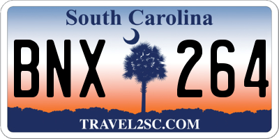 SC license plate BNX264