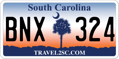 SC license plate BNX324
