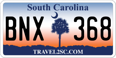 SC license plate BNX368