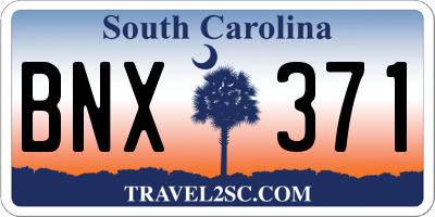 SC license plate BNX371
