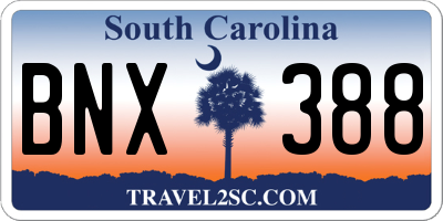 SC license plate BNX388