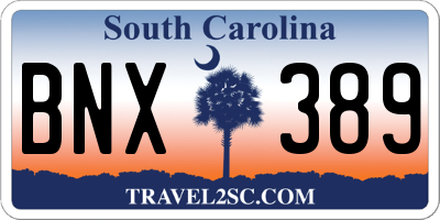 SC license plate BNX389