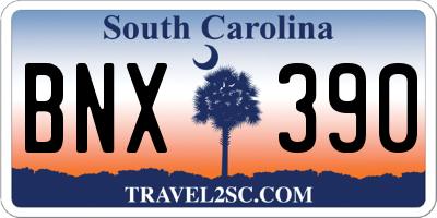 SC license plate BNX390