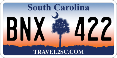 SC license plate BNX422