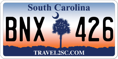 SC license plate BNX426