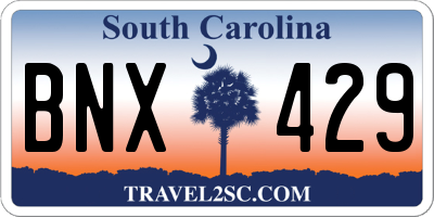 SC license plate BNX429