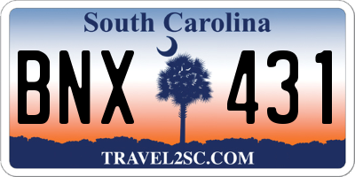 SC license plate BNX431