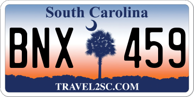 SC license plate BNX459