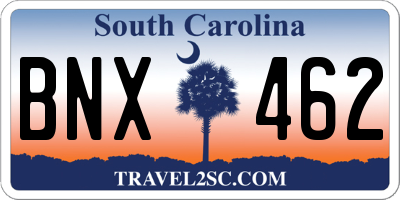 SC license plate BNX462