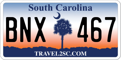 SC license plate BNX467