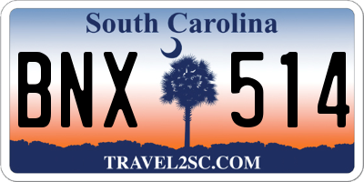 SC license plate BNX514
