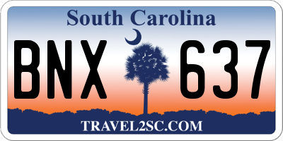 SC license plate BNX637