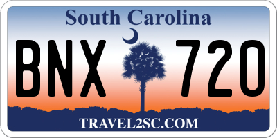 SC license plate BNX720