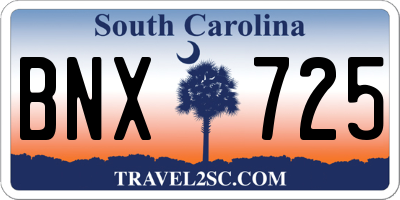 SC license plate BNX725