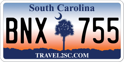 SC license plate BNX755