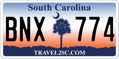 SC license plate BNX774