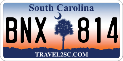 SC license plate BNX814