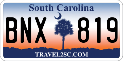 SC license plate BNX819