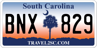 SC license plate BNX829