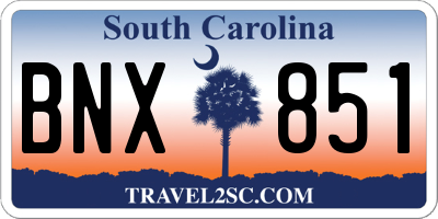 SC license plate BNX851