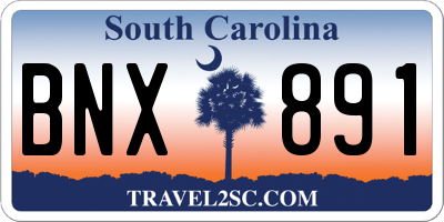 SC license plate BNX891