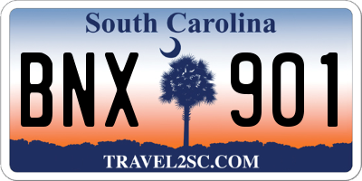 SC license plate BNX901