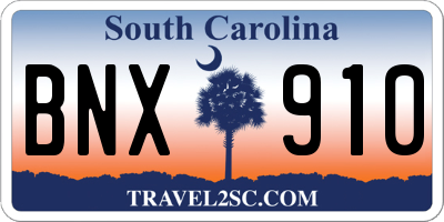 SC license plate BNX910