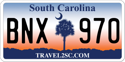 SC license plate BNX970