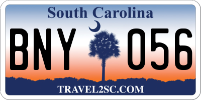 SC license plate BNY056