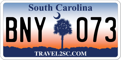 SC license plate BNY073