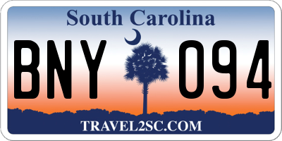 SC license plate BNY094