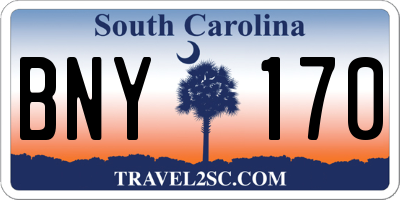 SC license plate BNY170