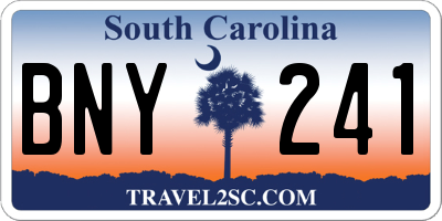 SC license plate BNY241