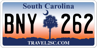SC license plate BNY262