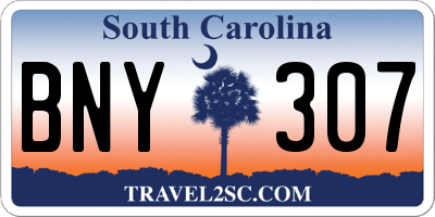 SC license plate BNY307