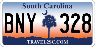 SC license plate BNY328
