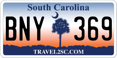 SC license plate BNY369