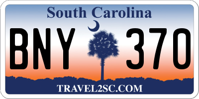 SC license plate BNY370