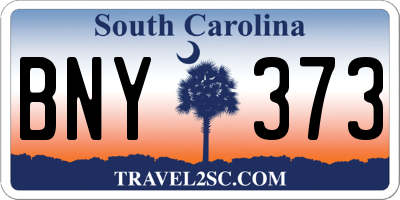 SC license plate BNY373