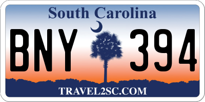 SC license plate BNY394